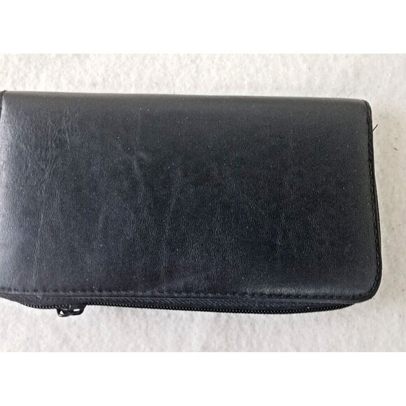 Rosetti Zip‎ Around Black Wallet Check Book Cash/Coins Credit Cards Receipts - Picture 2 of 9